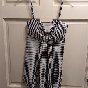 Swim Tankini top x-large black & white stripe
